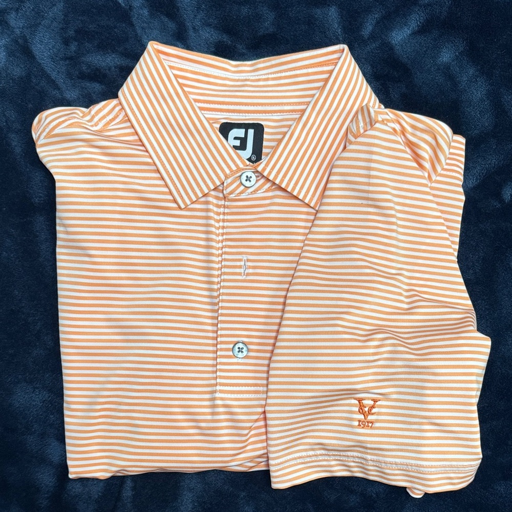FootJoy Men's Polo in Orange and White Stripes